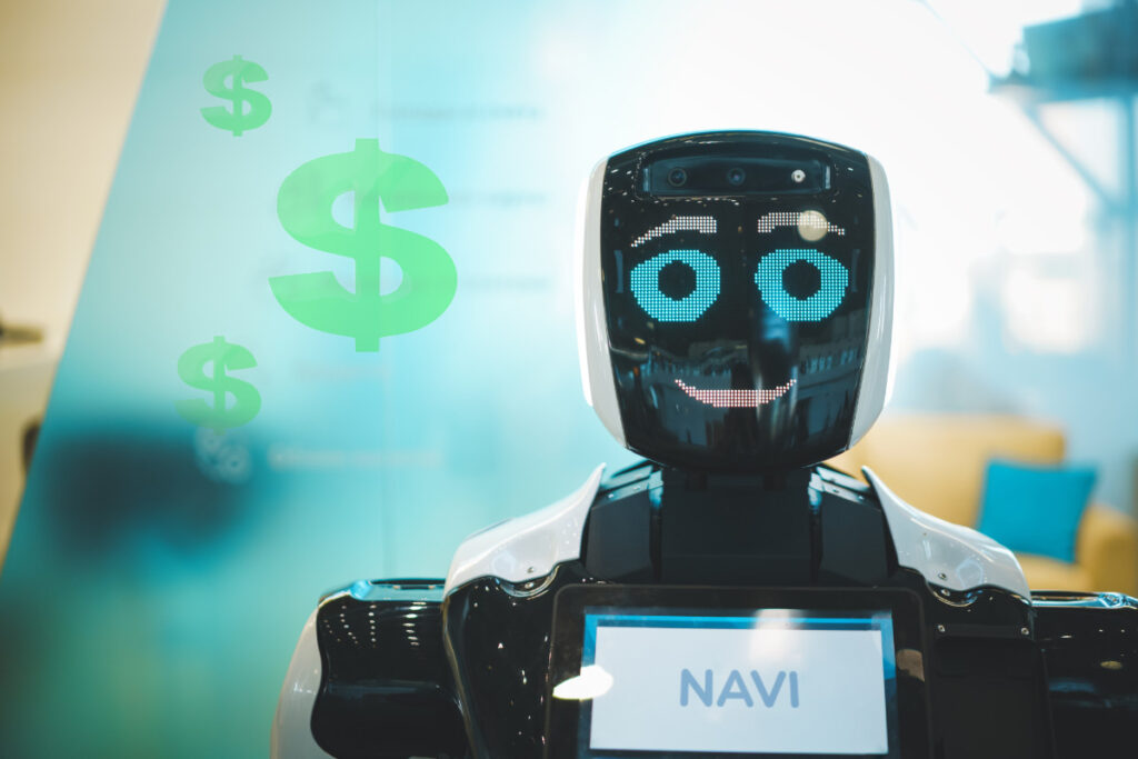 robot con inteligencia artificial sonriendo